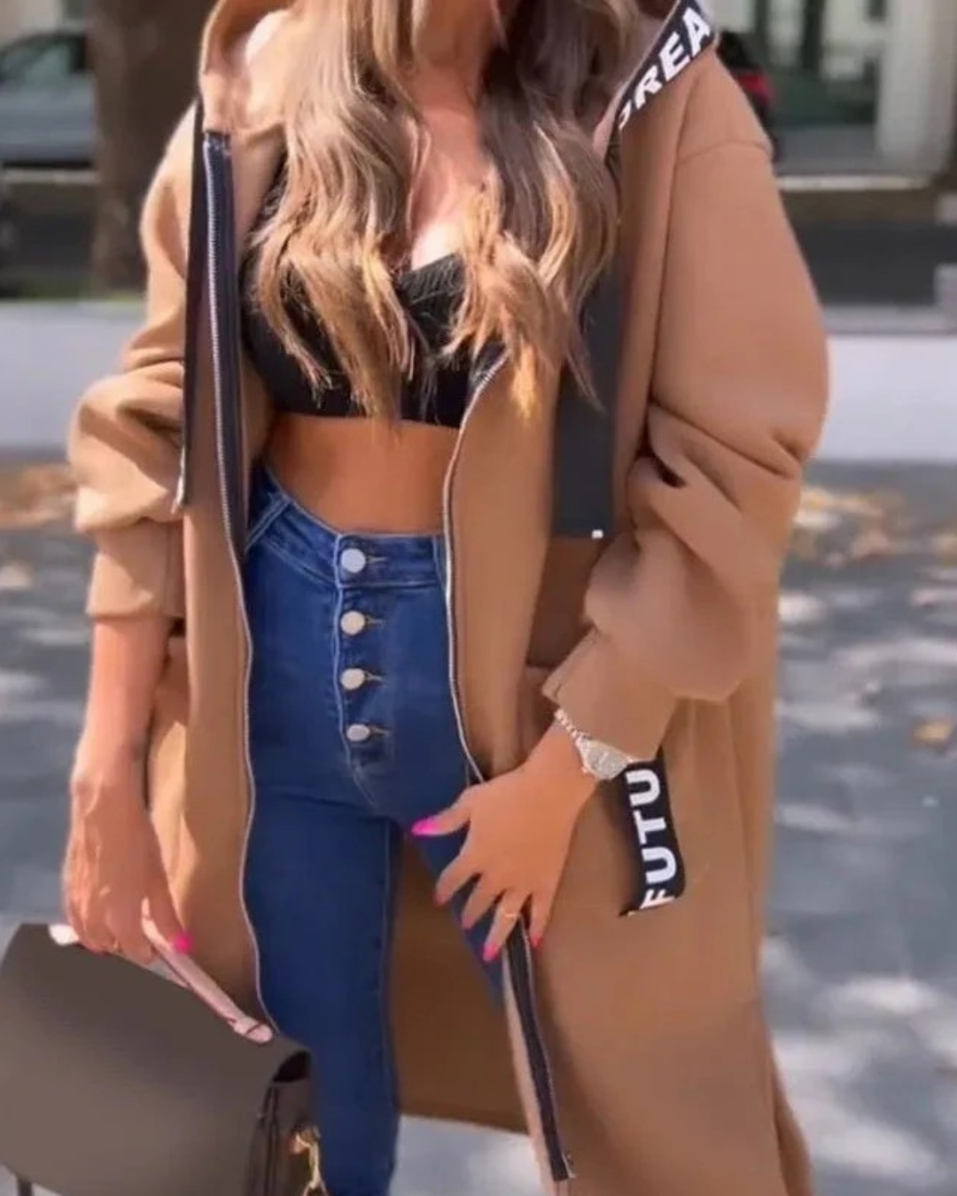 Marina | Sudadera Larga Con Capucha