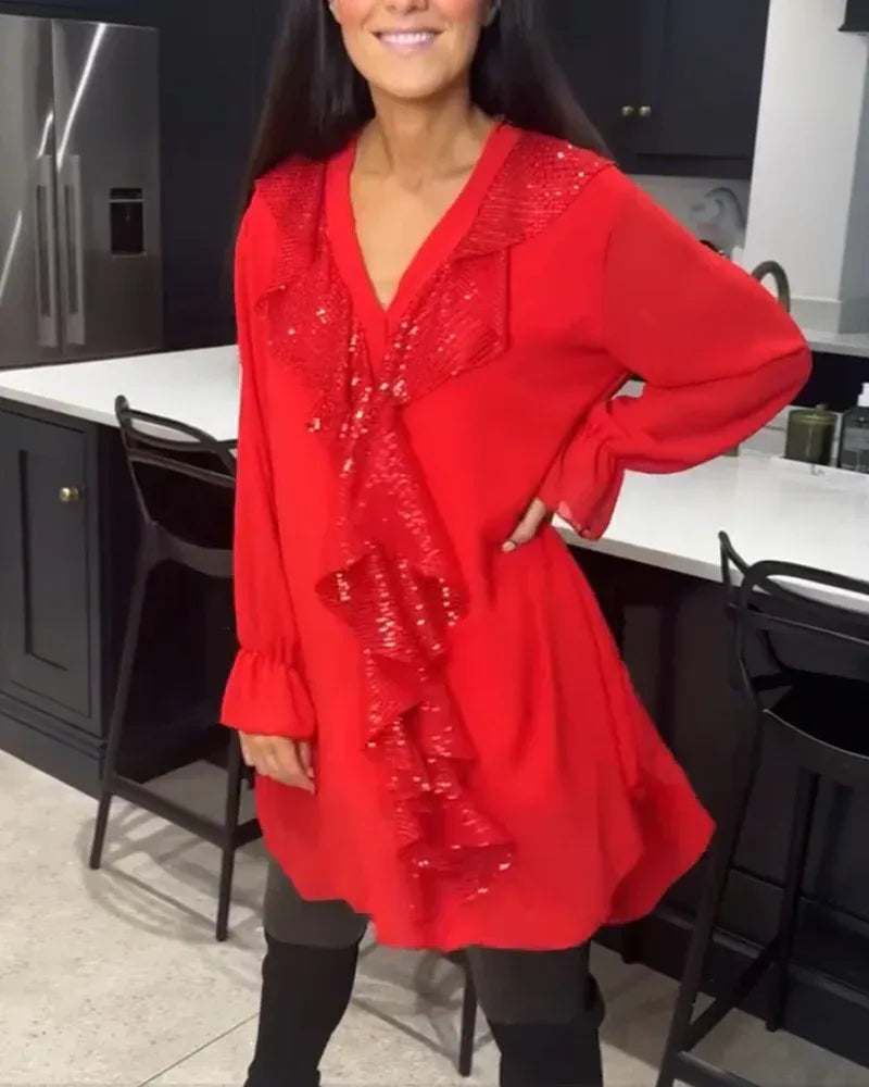 Zaviera | Blusa Elegante con Detalle de Volante