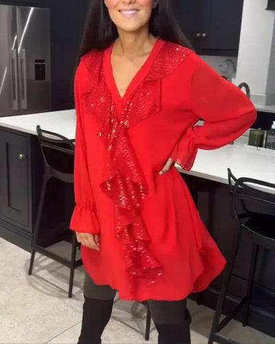 Zaviera | Blusa Elegante con Detalle de Volante