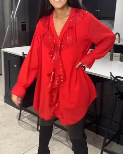 Zaviera | Blusa Elegante con Detalle de Volante