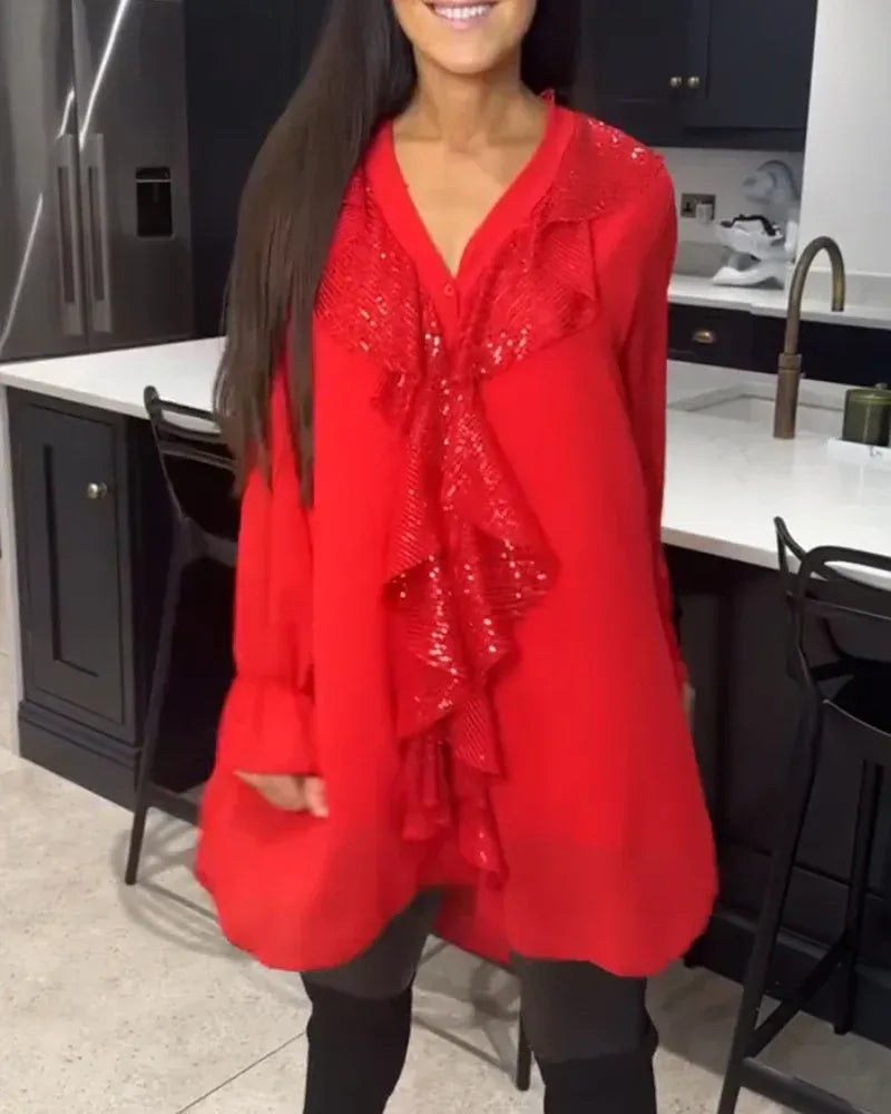 Zaviera | Blusa Elegante con Detalle de Volante