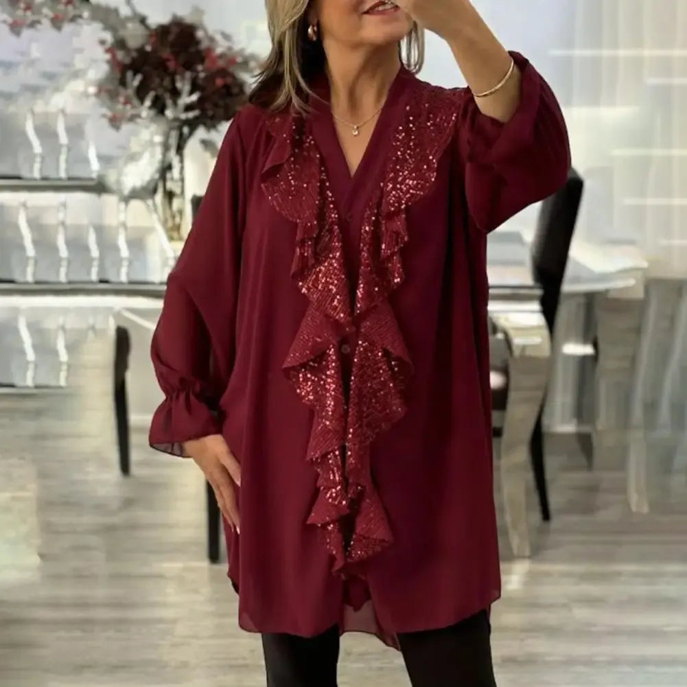 Zaviera | Blusa Elegante con Detalle de Volante