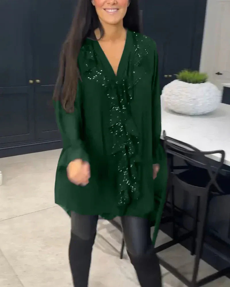 Zaviera | Blusa Elegante con Detalle de Volante